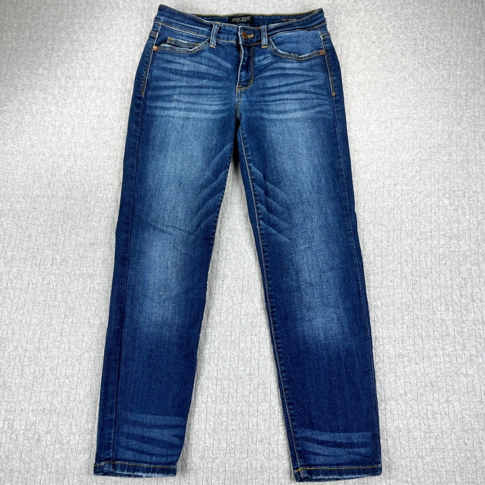 Judy Blue Relaxed Fit Jeans Women 7/28x26 Blue Medium Wash High Rise JB82102DK